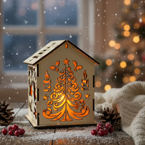 Weihnachtliches Teelichthaus
