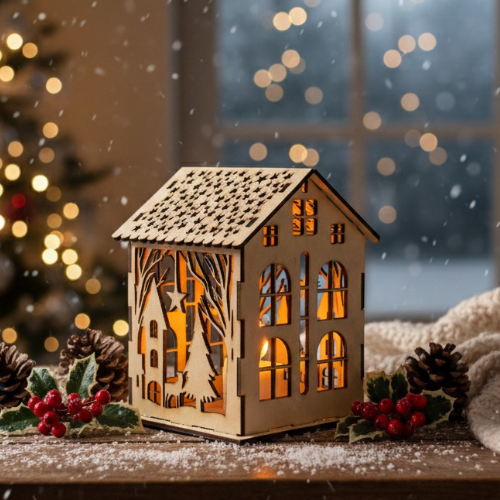 Weihnachtliches Teelichthaus