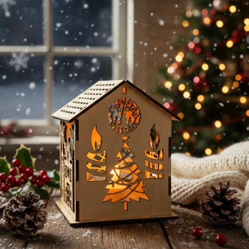 Weihnachtliches Teelichthaus