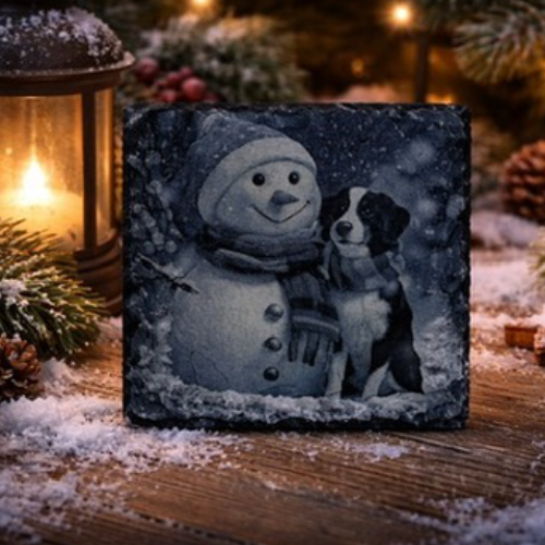 Weihnachtlicher Schiefer-Untersetzer