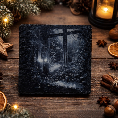 Weihnachtlicher Schiefer-Untersetzer