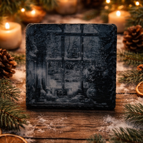 Weihnachtlicher Schiefer-Untersetzer