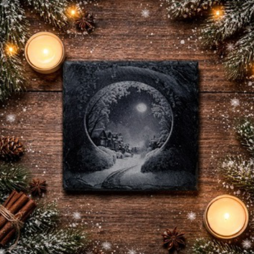 Weihnachtlicher Schiefer-Untersetzer