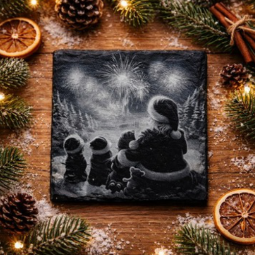 Weihnachtlicher Schiefer-Untersetzer