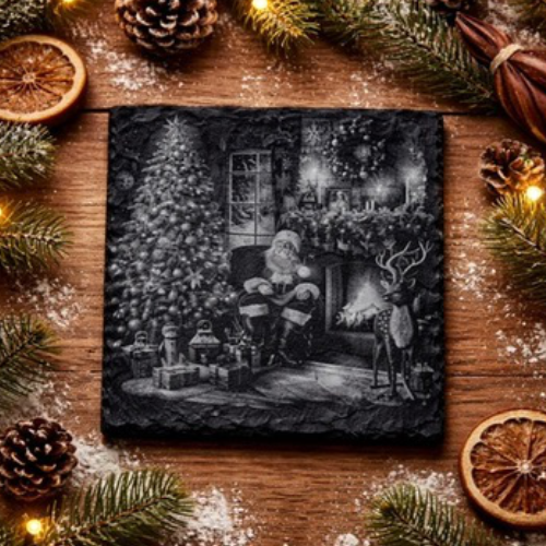 Weihnachtlicher Schiefer-Untersetzer
