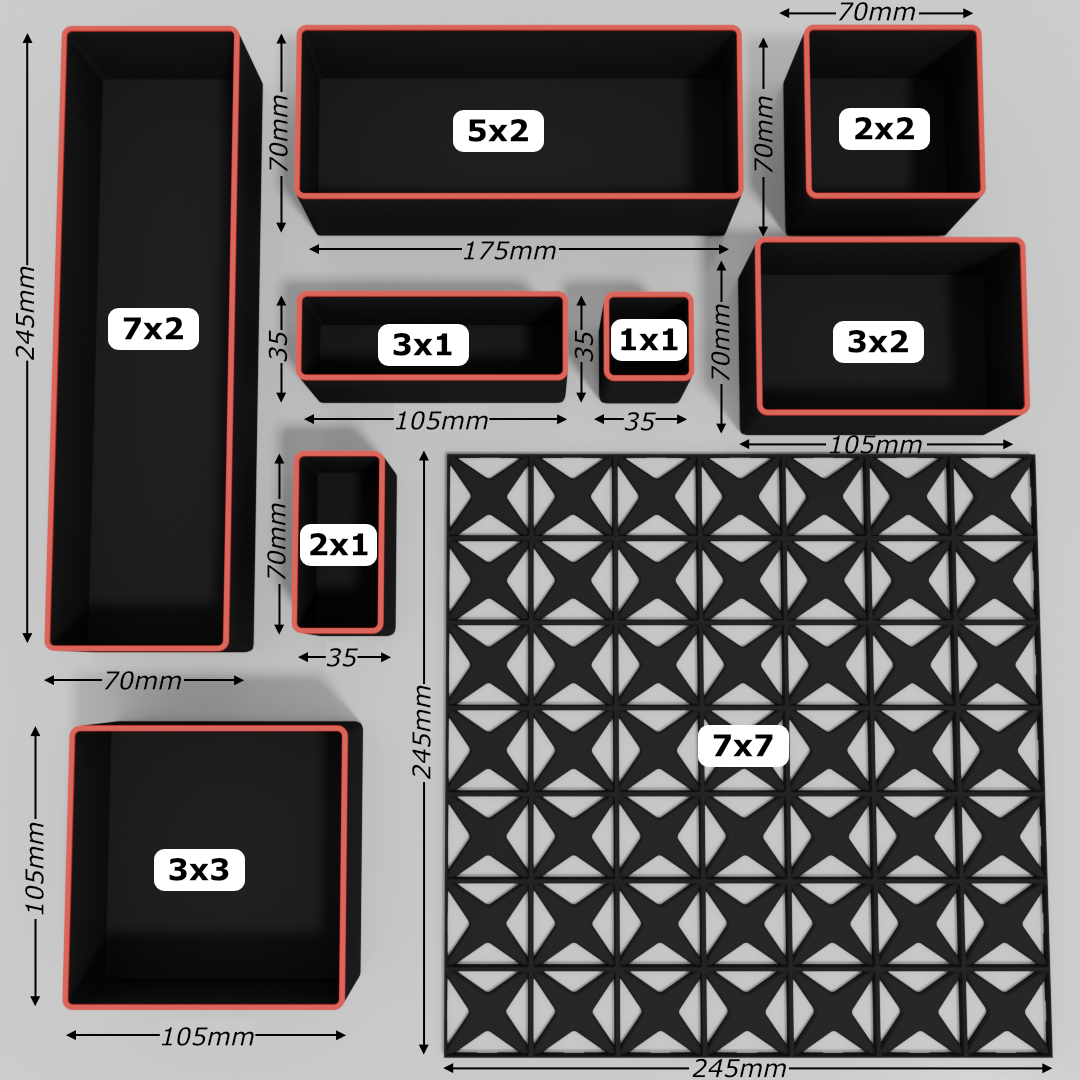 ModuFiix Set - Schubladen-Organizer 9er-Set