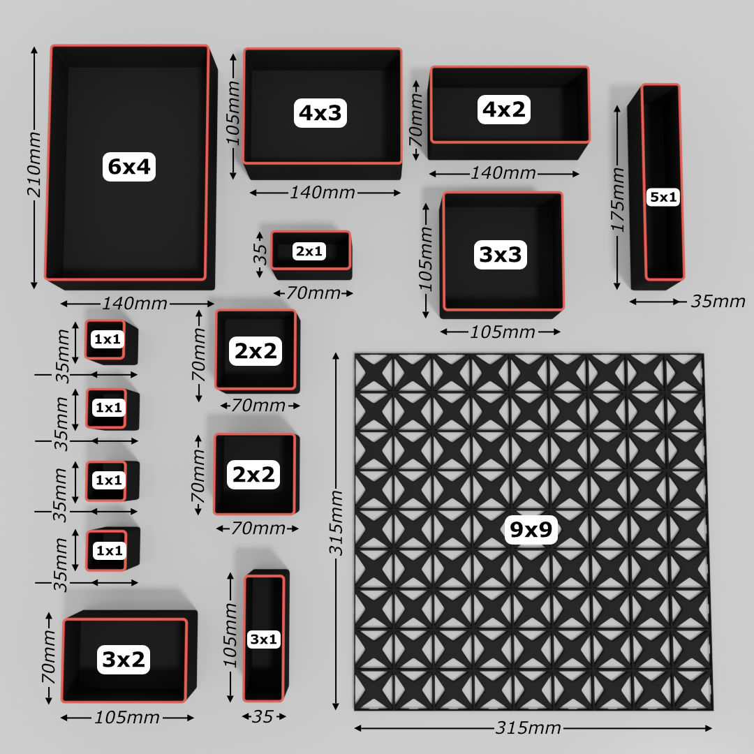 ModuFiix Set - Schubladen-Organizer 15er-Set
